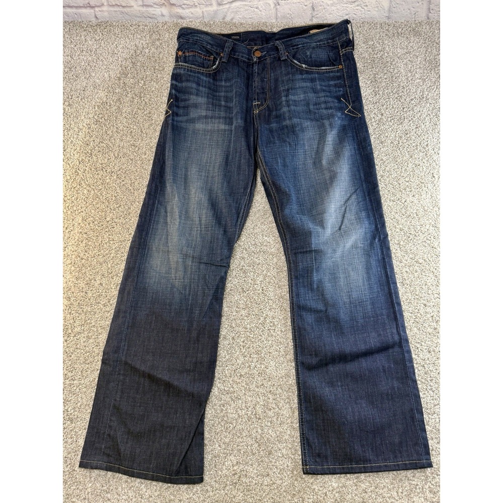 Union BUCK Men's Denim Blue Jeans Straigh Dark Size 34X34 USA